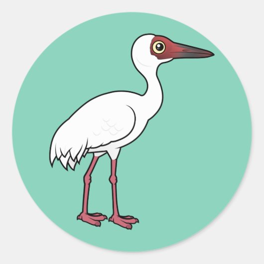 バードラブルシベリアクレーン ラウンドシール (正面)