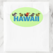 バードラブルハワイ 楕円形シール (バッグ)