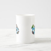 バードラブルプエルトリコの偉業。固有鳥 ボーンチャイナマグカップ (正面)