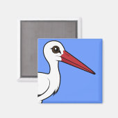 バードラブルホワイトコウノトリ マグネット (正面/裏面)