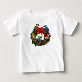 バードラブルマクズクリスマスリース ベビーTシャツ