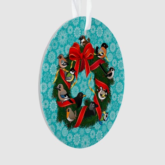 バードラブルヨーロッパガーデンバードクリスマスリース オーナメント (正面)