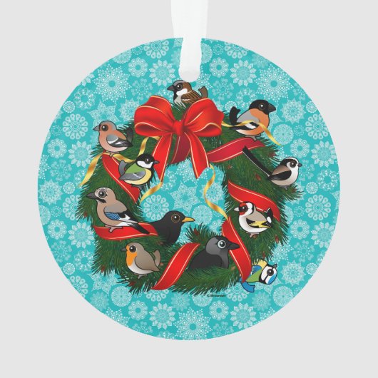 バードラブルヨーロッパガーデンバードクリスマスリース オーナメント (裏面)