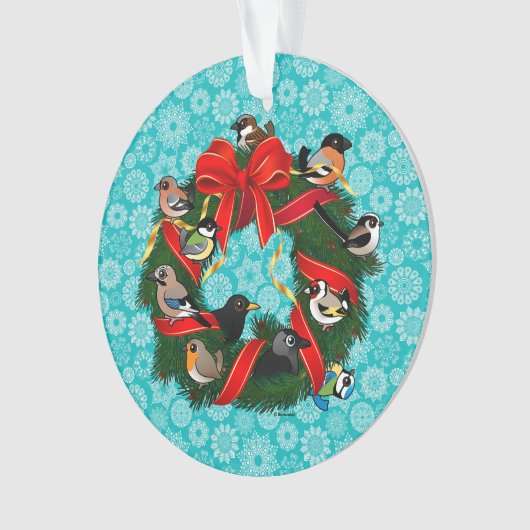 バードラブルヨーロッパガーデンバードクリスマスリース オーナメント (正面)