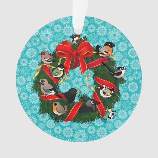 バードラブルヨーロッパガーデンバードクリスマスリース オーナメント (正面)