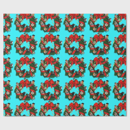 バードラブルヨーロッパガーデンバードクリスマスリース ラッピングペーパー (フラット)