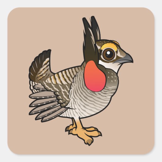 バードラブルレッサープレーリーチキン スクエアシール (正面)