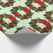 バードラブルワーブラースクリスマスリース ラッピングペーパー (コーナー)