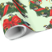 バードラブルワーブラースクリスマスリース ラッピングペーパー (ロールコーナー)