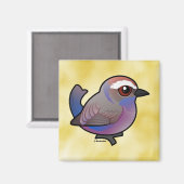 バードラブル白い茶色のチットワラー マグネット (正面/裏面)