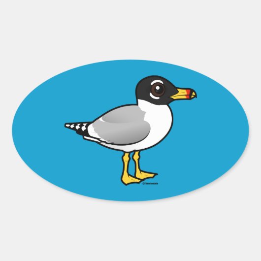 バードラブル・パラス・カモメ 楕円形シール (正面)