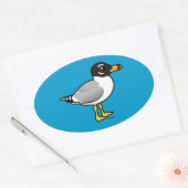 バードラブル・パラス・カモメ 楕円形シール (封筒)