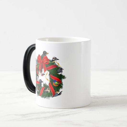 バードラブルNAバックヤードバーズバードクリスマスリース モーフィングマグカップ (正面左)