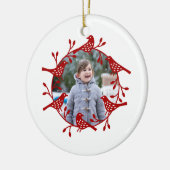 バードリースモダンスカンジフォト セラミックオーナメント (左)