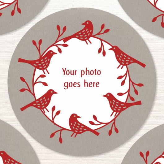 バードリースモダンスカンジフォト ラウンドシール