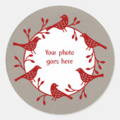 バードリースモダンスカンジフォト ラウンドシール (正面)