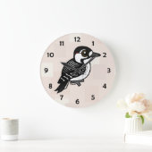 バードル可能な赤いカクテルを着たキツネザル ラージ壁時計 (ホーム)