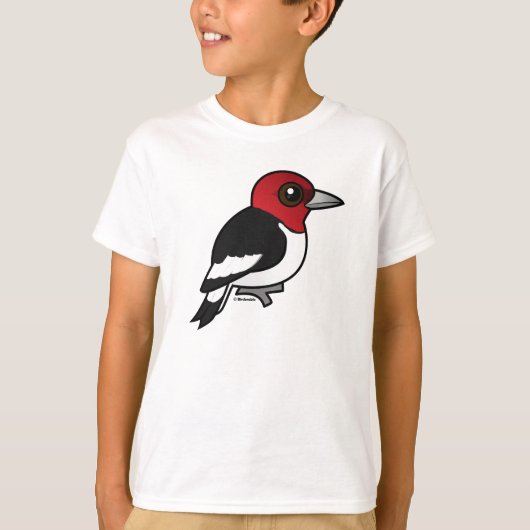 バードル可能な赤毛頭のキツツキ Tシャツ (正面)