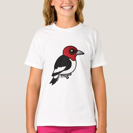 バードル可能な赤毛頭のキツツキ Tシャツ (正面)