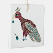 バードレッド（青い花） セラミックオーナメント (右)