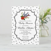 バードロカビリーベビーシャワー招待状招待状 招待状 (スタンド正面)