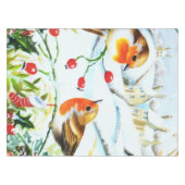 バードロビンカップル冬のホリークリスマス テーブルクロス (正面(横))