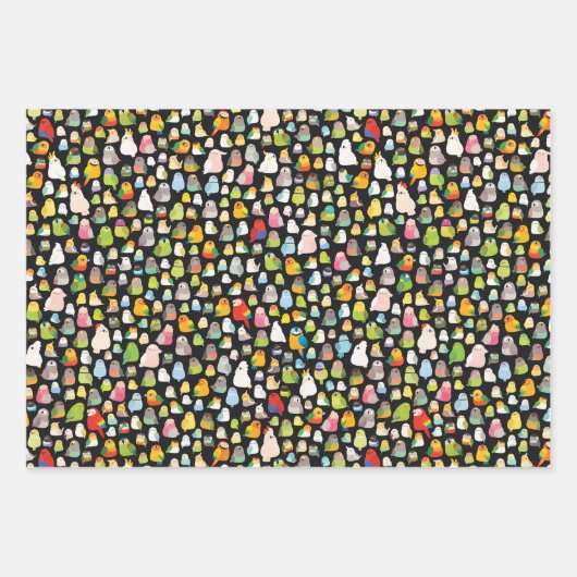 バードローフ（黒） ラッピングペーパーシート (正面)