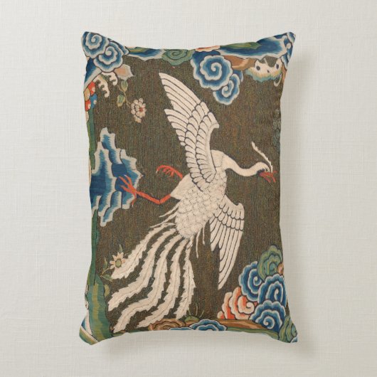 バード中国のアンティークデコール アクセントクッション (正面(垂直))