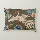 バード中国のアンティークデコール アクセントクッション (裏面)