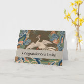 バード中国のアンティークデコール カード (黄色い花)