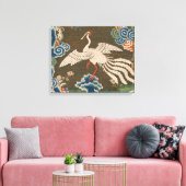バード中国のアンティークデコール キャンバスプリント (インサイチュ (リビング))
