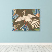 バード中国のアンティークデコール キャンバスプリント (インサイチュ (ウッドフロア))