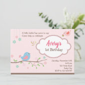 バード誕生日招待状パーソナライズされた(招待状) 招待状 (スタンド正面)