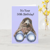 バード·ウォッチャー30歳の誕生日のユーモアが丘の上に カード (黄色い花)