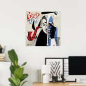 バード&ディズヴィンテージジャズイラストレーション ポスター (ホームオフィス)