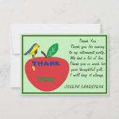 バード&レッドアップル&グリーングリッターリタ感謝していイアメント ノートカード (正面)