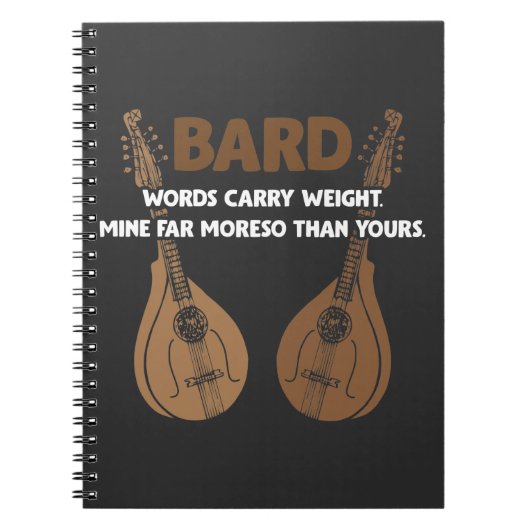 バードD20サイコロダンジョンドラゴンRPGファンタジーゲーマー ノートブック (正面)