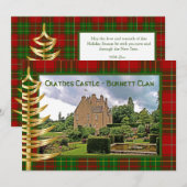 バーナット・スコットランド一族　ゴールドツリーのホリデーカード シーズンカード (正面/裏面)