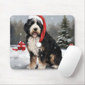 バーナドゥードル犬と雪のクリスマス マウスパッド (マウス)