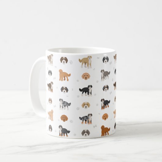 バーナドゥードル犬ミックス コーヒーマグ コーヒーマグカップ (正面左)