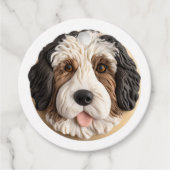 バーナドゥードル犬 3Dデザイン フェイバータグ (正面)