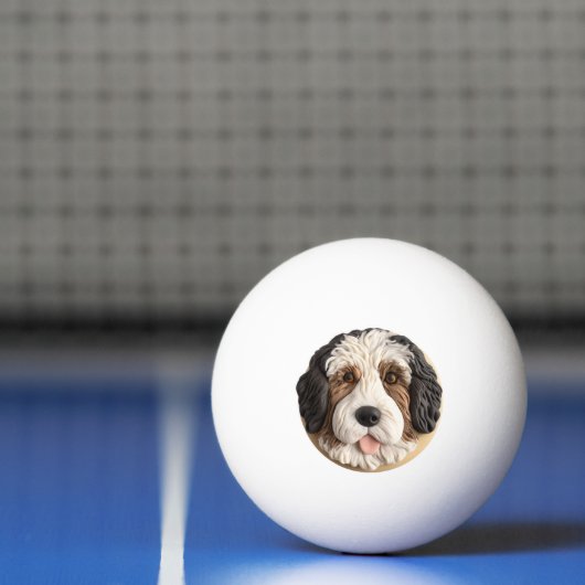 バーナドゥードル犬 3D インスパイアデザイン 卓球ボール (ネット)
