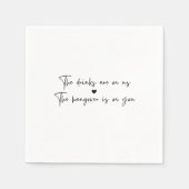 バーナプキンス結婚を開いてパーティー スタンダードカクテルナプキン (正面)