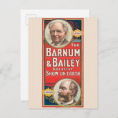 バーナム&ベイリーのポートレートを示すサーカスのポスター ポストカード (正面/裏面)