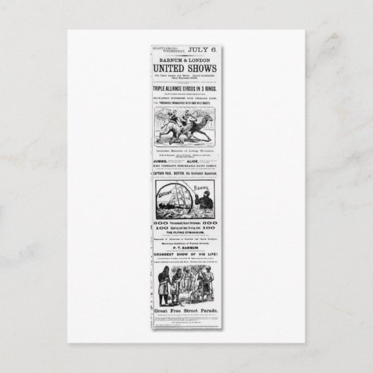 バーナム&ロンドン統一されたショー広告 ポストカード (正面)