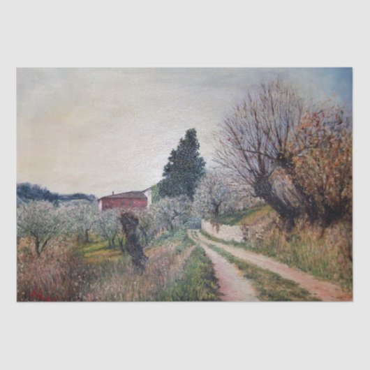 バーナリーズ最古の春/トスカーナの風景 薄葉紙 (正面)