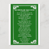 バーナード・レヴィンによる成功の秘訣 ポストカード (正面)