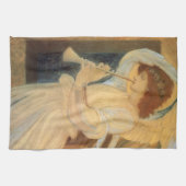 バーナー・ ジョーンズによるフレオレットを演奏する天使 キッチンタオル (横)