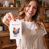 バーニャード スプレンダー: 水彩の雌鳥、カスタム ギフトタグ