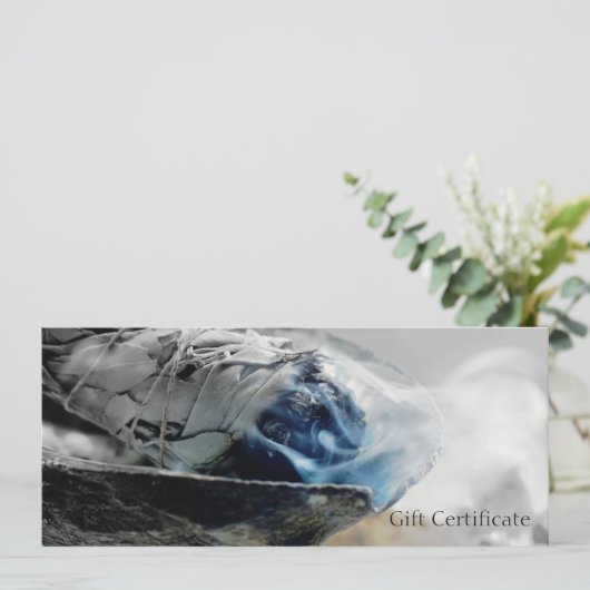 バーニングセージ喫煙形而上学的ギフト証明書 招待状 (スタンド正面)